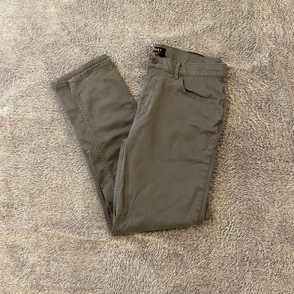 Grey straight leg chino pants